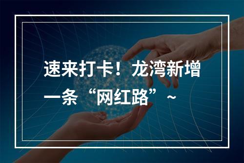 速来打卡！龙湾新增一条“网红路”~