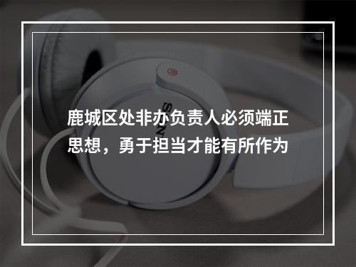 鹿城区处非办负责人必须端正思想，勇于担当才能有所作为