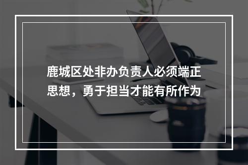 鹿城区处非办负责人必须端正思想，勇于担当才能有所作为