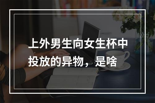 上外男生向女生杯中投放的异物，是啥