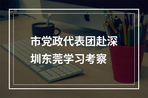市党政代表团赴深圳东莞学习考察