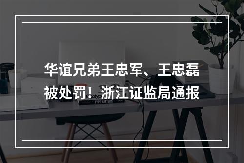 华谊兄弟王忠军、王忠磊被处罚！浙江证监局通报