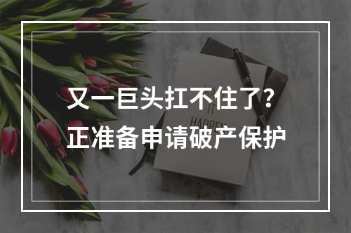 又一巨头扛不住了？正准备申请破产保护