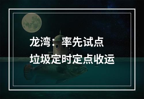 龙湾：率先试点 垃圾定时定点收运