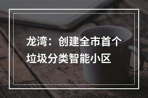 龙湾：创建全市首个垃圾分类智能小区