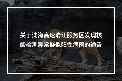 关于沈海高速清江服务区发现核酸检测异常疑似阳性病例的通告