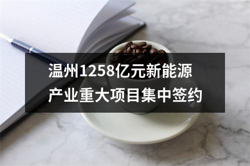 温州1258亿元新能源产业重大项目集中签约