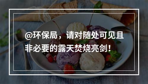 @环保局，请对随处可见且非必要的露天焚烧亮剑！