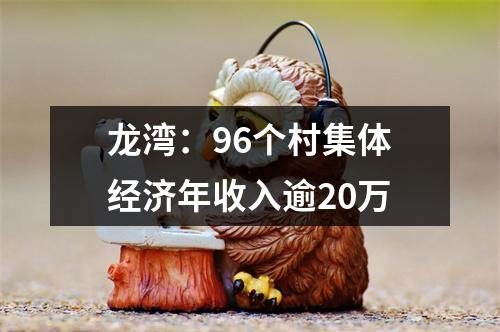 龙湾：96个村集体经济年收入逾20万
