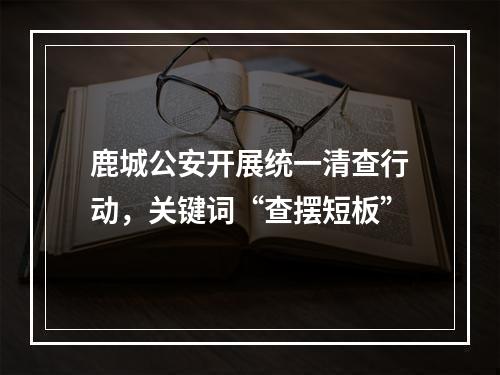 鹿城公安开展统一清查行动，关键词“查摆短板”