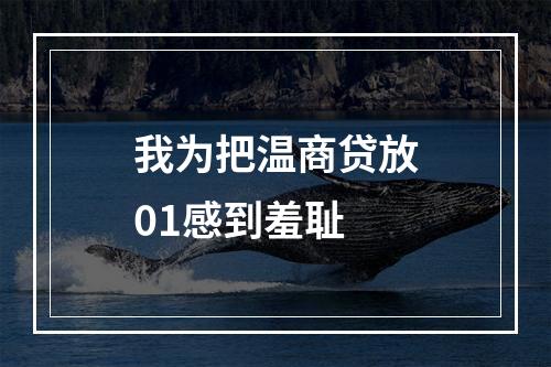 我为把温商贷放01感到羞耻