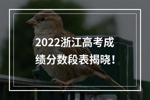 2022浙江高考成绩分数段表揭晓！