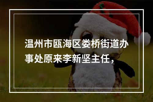 温州市瓯海区娄桥街道办事处原来李新坚主任，