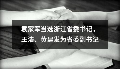 袁家军当选浙江省委书记，王浩、黄建发为省委副书记