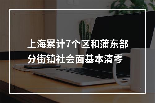 上海累计7个区和蒲东部分街镇社会面基本清零