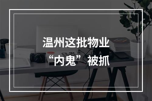 温州这批物业“内鬼”被抓