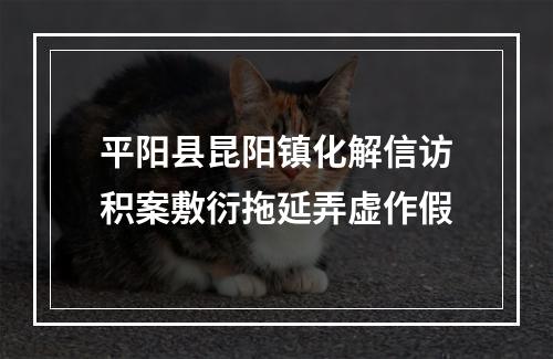 平阳县昆阳镇化解信访积案敷衍拖延弄虚作假