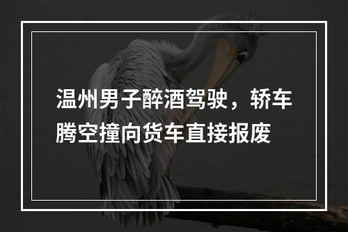 温州男子醉酒驾驶，轿车腾空撞向货车直接报废
