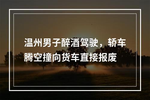 温州男子醉酒驾驶，轿车腾空撞向货车直接报废