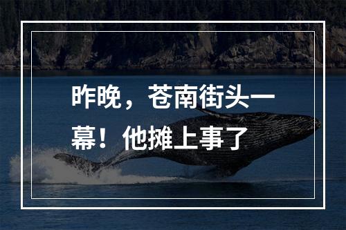 昨晚，苍南街头一幕！他摊上事了