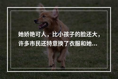 她娇艳可人，比小孩子的脸还大，许多市民还特意换了衣服和她合影