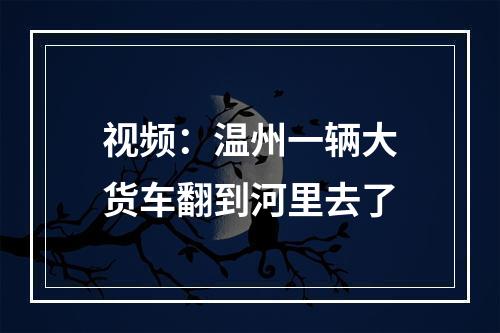视频：温州一辆大货车翻到河里去了
