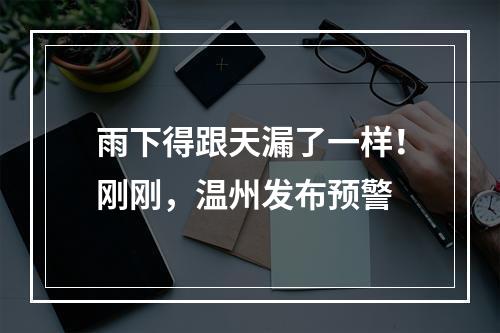 雨下得跟天漏了一样！刚刚，温州发布预警