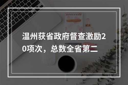 温州获省政府督查激励20项次，总数全省第二