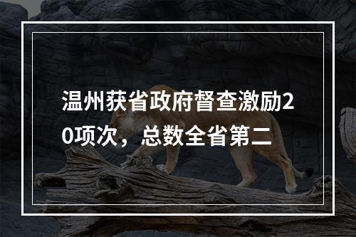 温州获省政府督查激励20项次，总数全省第二