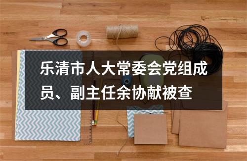 乐清市人大常委会党组成员、副主任余协献被查