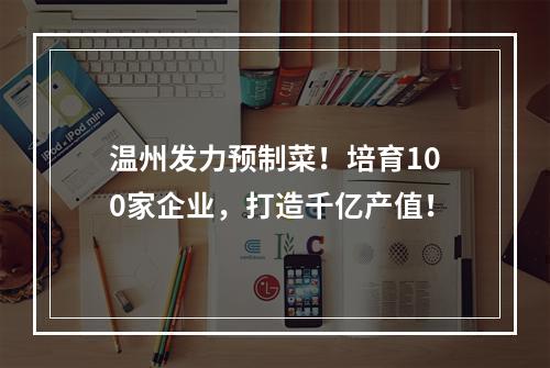 温州发力预制菜！培育100家企业，打造千亿产值！