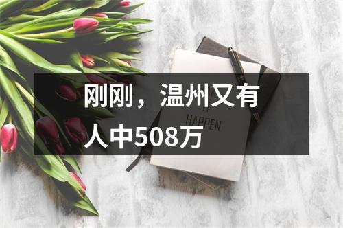 刚刚，温州又有人中508万