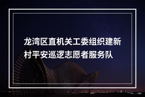 龙湾区直机关工委组织建新村平安巡逻志愿者服务队