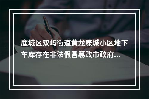 鹿城区双屿街道黄龙康城小区地下车库存在非法假冒篡改市政府文件的停车收费标准4年