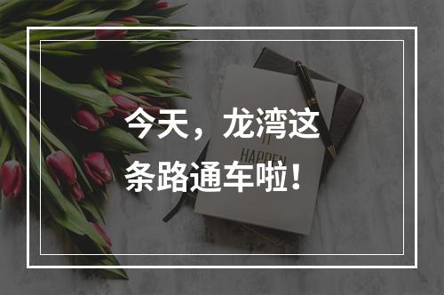 今天，龙湾这条路通车啦！