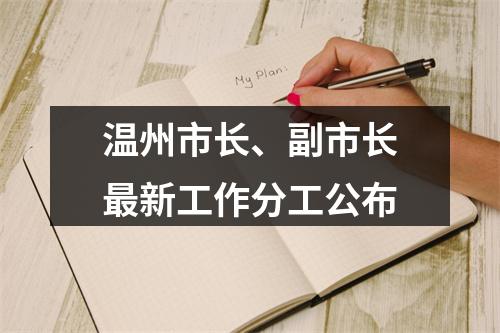 温州市长、副市长最新工作分工公布