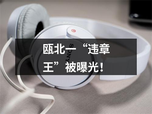 瓯北一“违章王”被曝光！