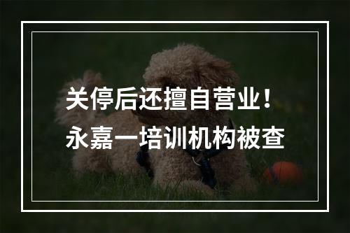 关停后还擅自营业！永嘉一培训机构被查