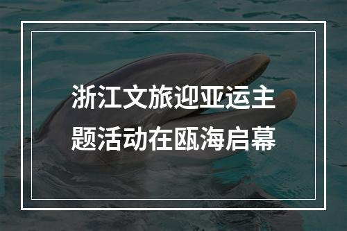 浙江文旅迎亚运主题活动在瓯海启幕