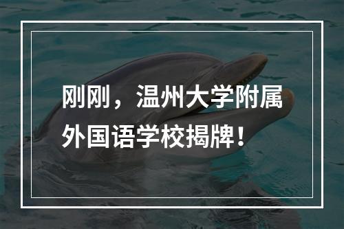 刚刚，温州大学附属外国语学校揭牌！