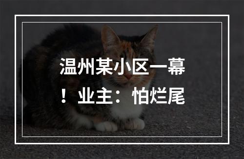 温州某小区一幕！业主：怕烂尾