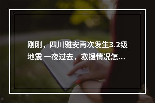 刚刚，四川雅安再次发生3.2级地震 一夜过去，救援情况怎么样了？