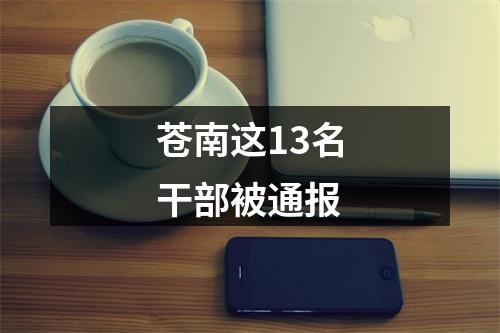 苍南这13名干部被通报