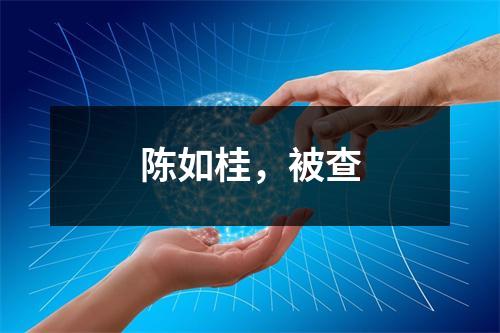 陈如桂，被查