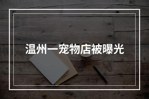 温州一宠物店被曝光
