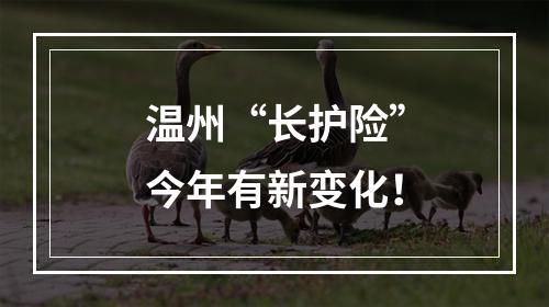 温州“长护险”今年有新变化！