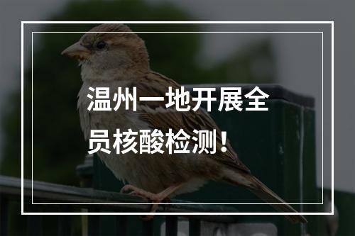 温州一地开展全员核酸检测！
