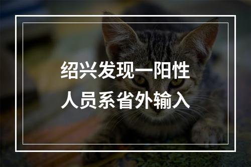 绍兴发现一阳性人员系省外输入