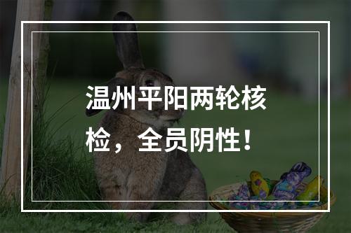 温州平阳两轮核检，全员阴性！
