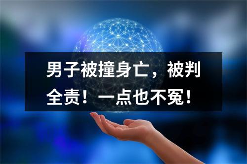 男子被撞身亡，被判全责！一点也不冤！